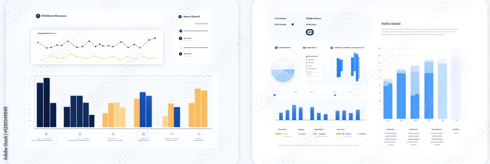 Aufkleber corporate minimalistic before and after sales bar chart showcasing low performance versus rapid grow
