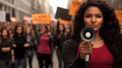 Powerful activist standing at the forefront of a gender equality movement - Women's Day