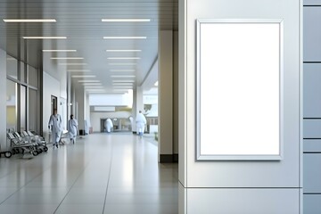 Mockup of an Empty White Poster on the Wall in Modern Space