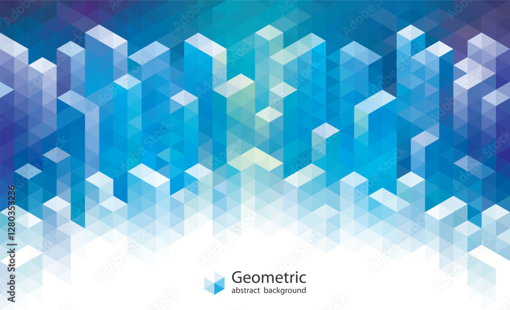 Poster Modern urban architecture background with abstract geometric patterns.