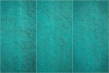 A blue wall with a textured surface. The wall is made up of three different shades of blue
