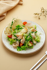 Caesar with chicken and parmesan
