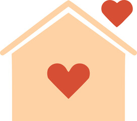 Heart care home fill icon