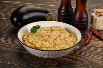 Eggplant dip - Mutabal with tahini paste