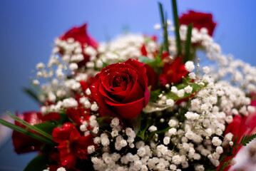 Beautiful bouquet of red roses