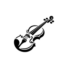 Obraz premium Premium violin logo design featuring elegant classical instrument music branding minimalistic professional vector illustration
