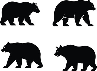 Walking Bear silhouette illustration.