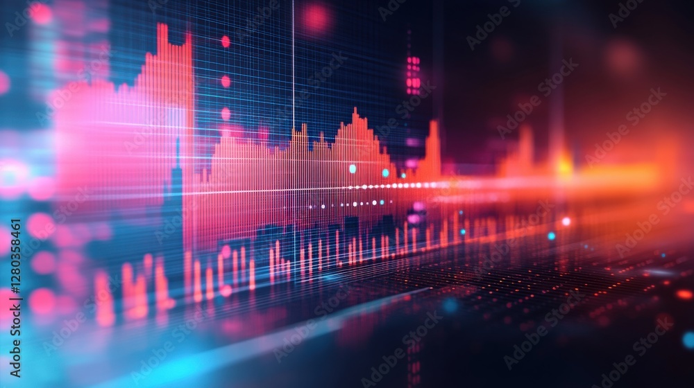 Aufkleber vibrant digital soundwave visualization representing audio frequencies and data analysis