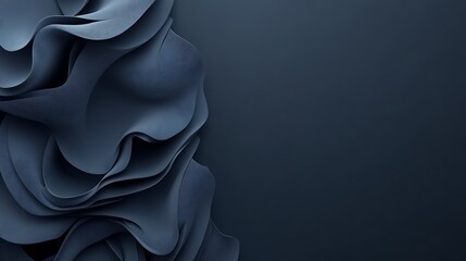 Abstract Dark Blue Wavy Fabric Texture Design