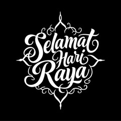 Selamat Hari Raya Calligraphy Design – Islamic Festive Typography