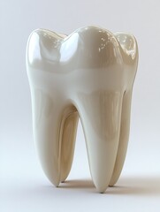 Shiny white tooth promoting dental health and hygiene