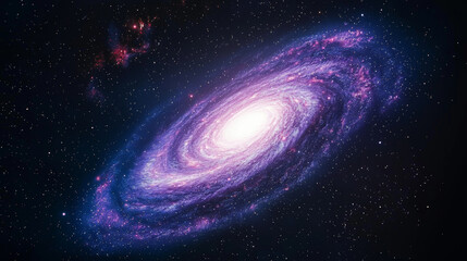 Fototapeta premium Mysterious space stars. vibrant spiral galaxy with glowing center in deep space