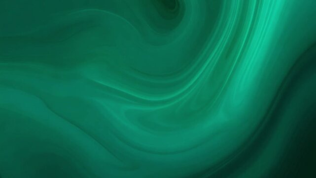 4k seamless loop video, abstract emerald gradient background, liquid motion, 360-degree rotation, diffused gradient light