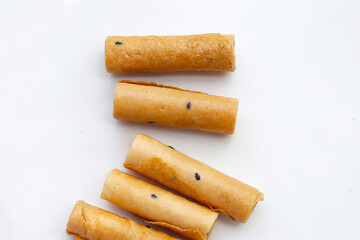 Thai snack, crispy coconut rolls