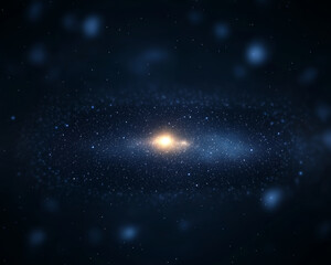 Obraz premium Mysterious space stars. glowing galaxy surrounded by starlit cosmic dust in deep space