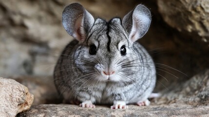 Gray Chinchilla Portrait Closeup