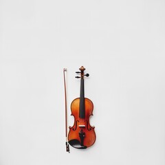 "Elegant Violin with Rich Wooden Body and Ebony Fingerboard &ndash; Highlighting Craftsmanship and Musical Beauty"