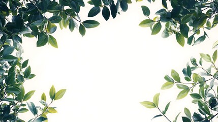 Green Leaves Frame: Nature's Vibrant Border