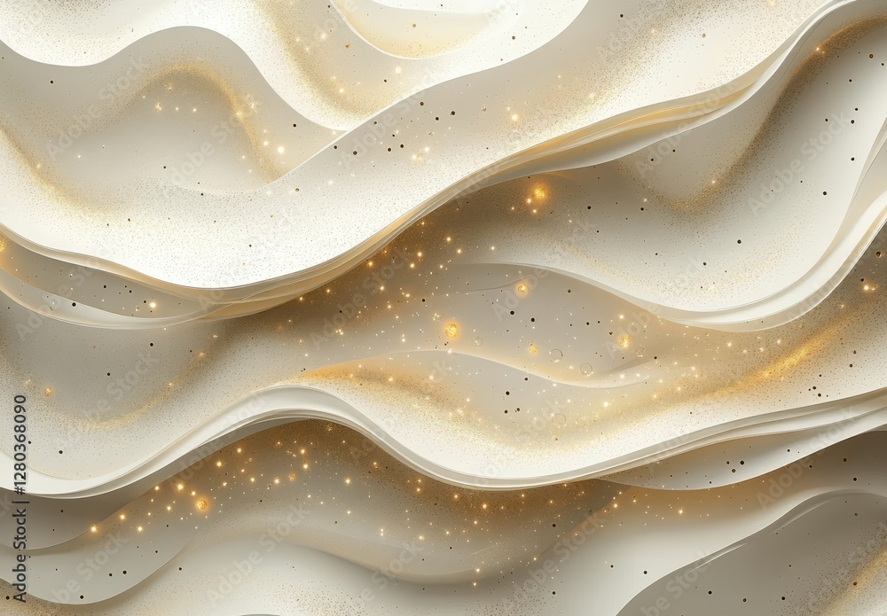 Poster elegant flowing textures with subtle shimmer and soft curves in light tones for artistic backgrounds