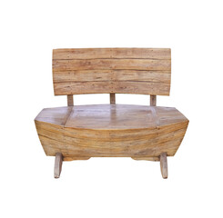 wooden chair made from teak wood, isolated on white