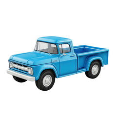Modern Pickup Car 3D Model on transparent background.