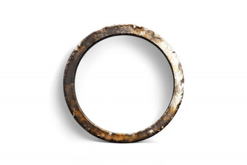 Obraz premium Rusty metal ring with weathered texture on transparent background