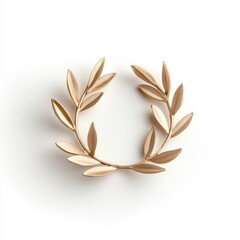 Golden olive crowns isolated on a white background.