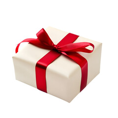 Gift wrapping celebration indoor setting photo stock minimalist background close-up red ribbon and present concept