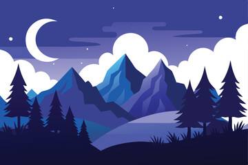 Obraz premium moon and mountains