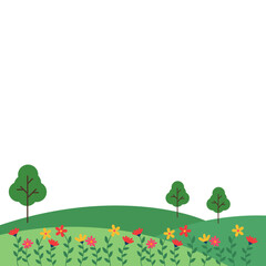 Spring Landscape with Flowers