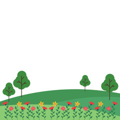 Spring Landscape with Flowers