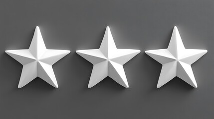 Obraz premium Three White Stars Arranged in a Row
