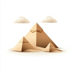 Flat style illustration of pyramids, isolated on white background.