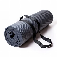 "Green Yoga Mat with Textured Surface and Adjustable Carrying Strap – Portable Fitness Equipment for Yoga Enthusiasts"