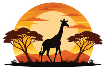 Fototapeta premium giraffe in the desert