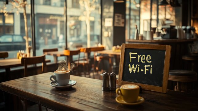 Cozy Cafe with Free Wi-Fi: Enjoy a Warm Drink and Relaxing Atmosphere