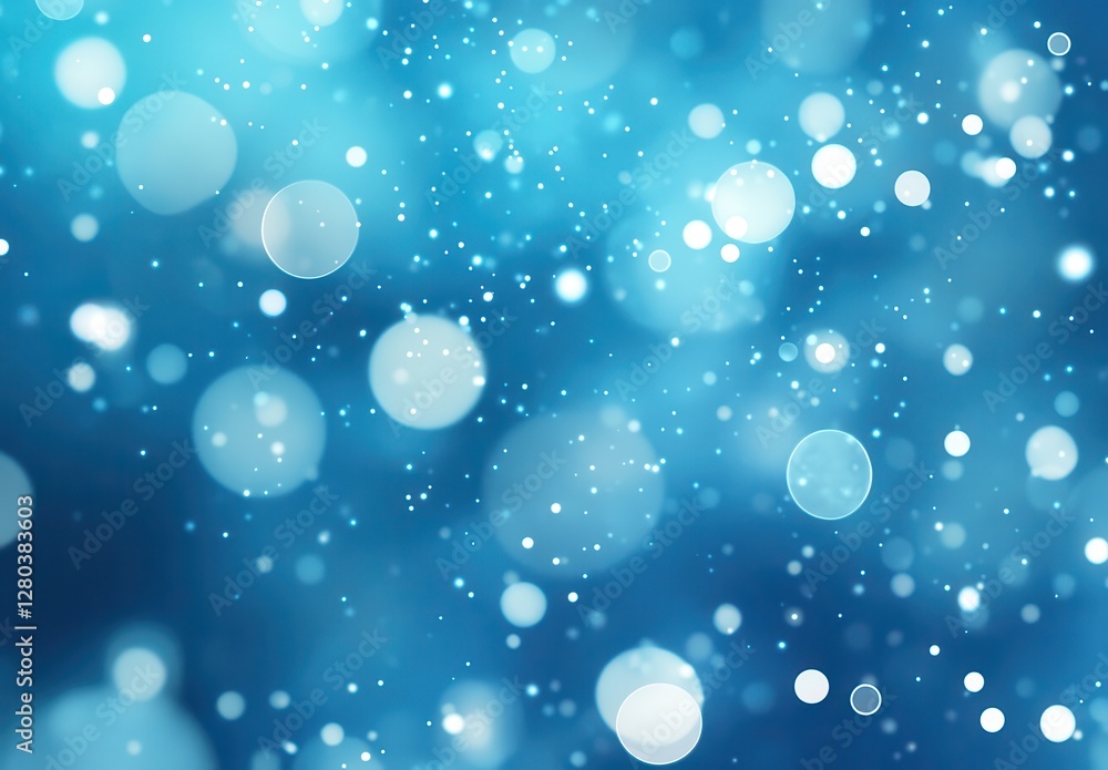 Aufkleber ethereal blue background with soft bokeh effect and sparkling light dots for elegant design and crea