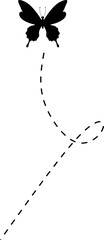 Flying Butterfly with Dotted Line