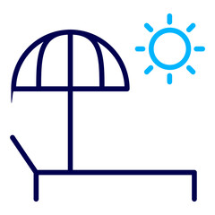 Beach Bed Outline Color icon