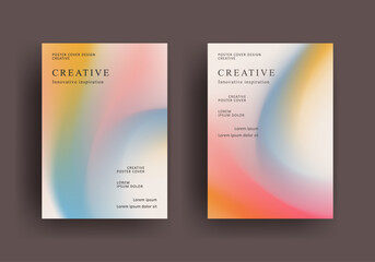 Fototapeta premium brochure poster template. retro vintage Covers Design. fluid gradient background design. retro front page design for Banner, Poster, Flyer, Invitation and Annual Report