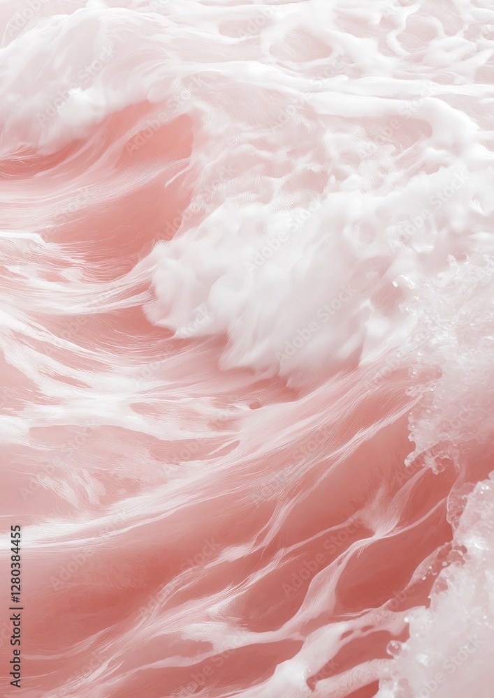 Poster abstract digital art piece that appears to be a close-up of a wave or ocean. the wave is made up of 