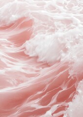 Abstract digital art piece that appears to be a close-up of a wave or ocean. the wave is made up of multiple layers of white foam and water, creating a textured and fluid appearance.