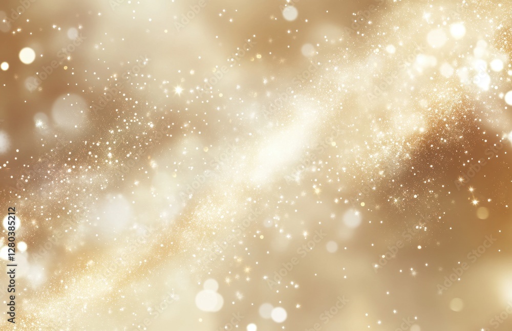 Aufkleber ethereal golden background with sparkling bokeh lights creating a dreamy atmosphere for various crea