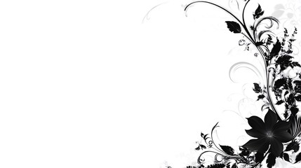 Abstract Black And White Floral Design