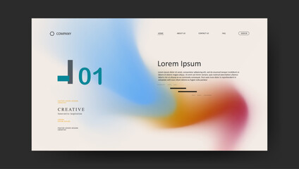 landing page with abstract wave futuristic retro fluid gradient design