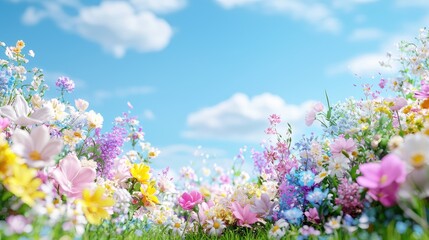 Colorful wildflowers bloom under a sunny sky (1)
