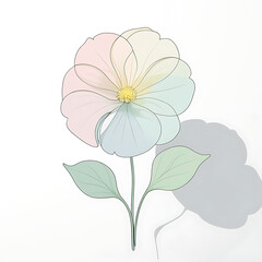 Fototapeta premium Vector art illustration of a begonia flower with light peach-colored petals and fine red lines radiating from the center. created with generatevie AI