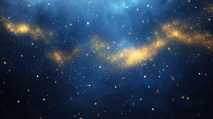 Obraz premium Stunning cosmic scene featuring a starry night sky filled with shimmering golden stars