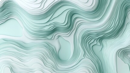 Abstract Teal Layered Wave Pattern Design
