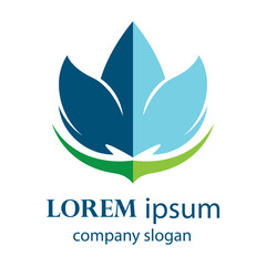 Elegant and beautiful blooming flower logo illustration